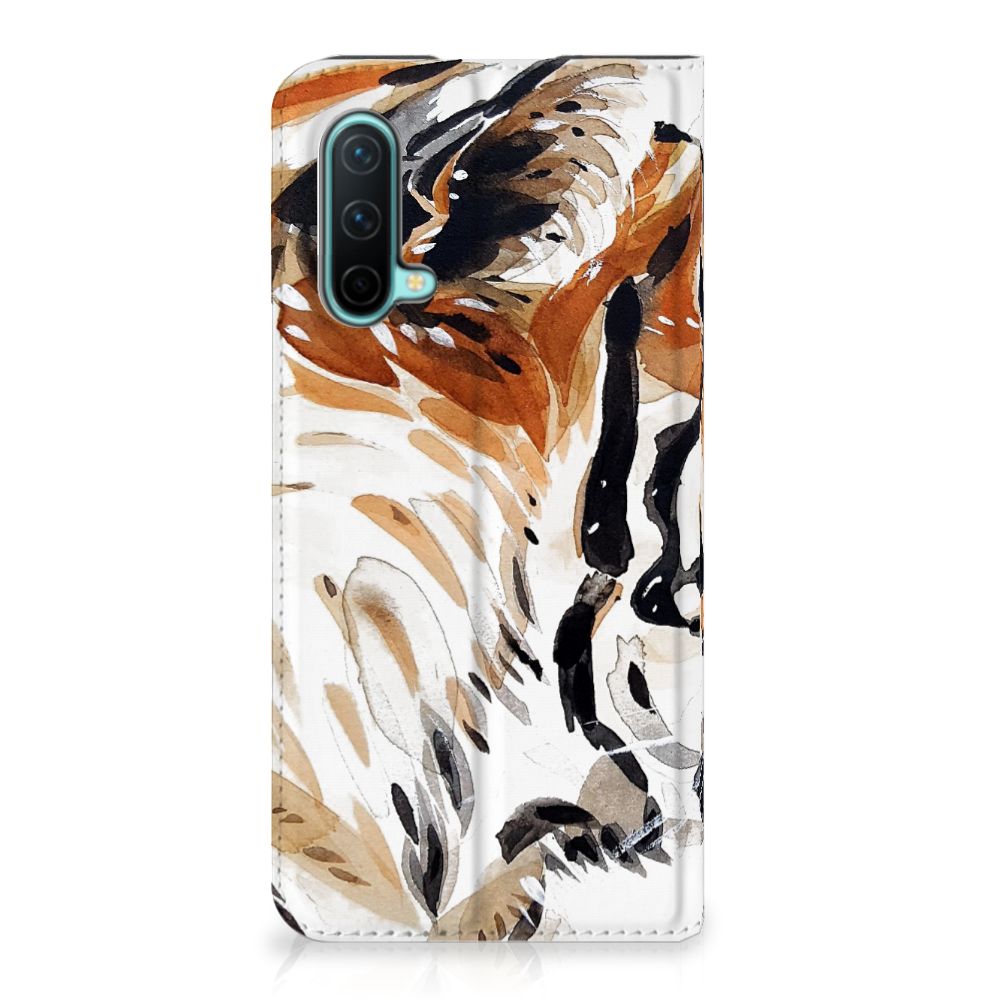 Bookcase OnePlus Nord CE 5G Watercolor Tiger