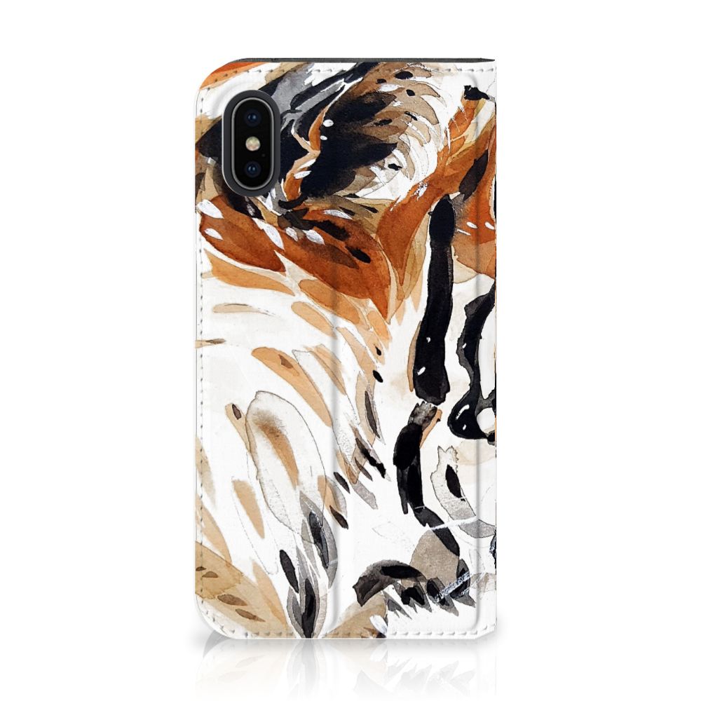 Bookcase Apple iPhone X | Xs Watercolor Tiger
