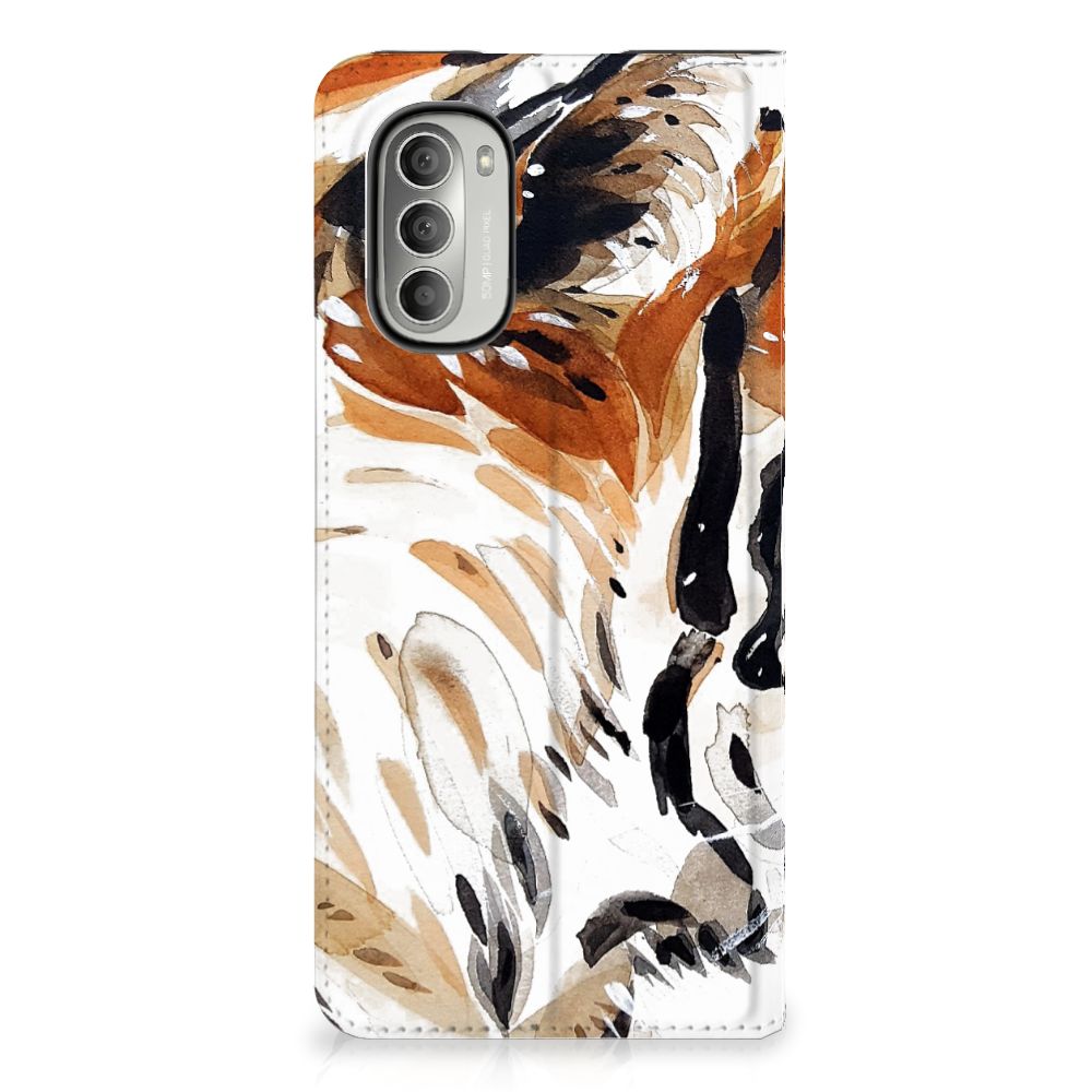 Bookcase Motorola Moto G51 5G Watercolor Tiger