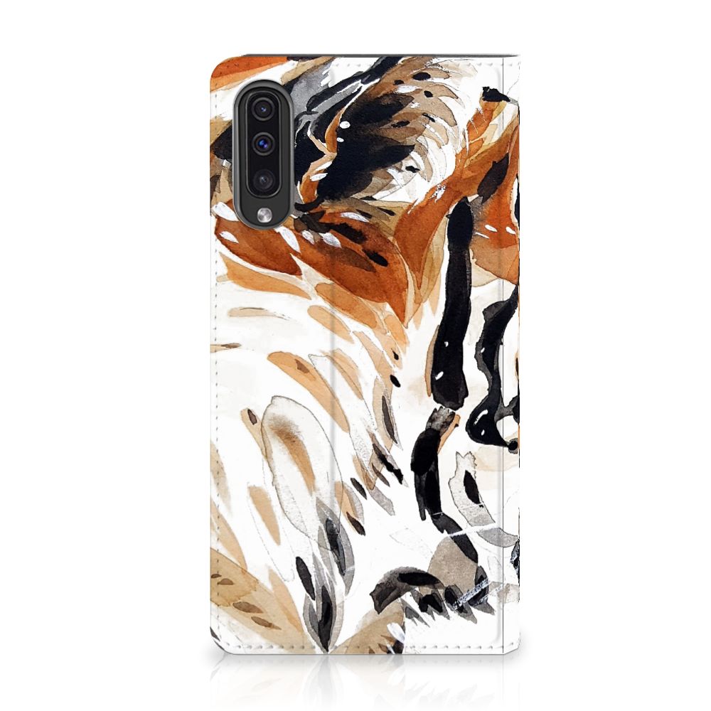 Bookcase Samsung Galaxy A50 Watercolor Tiger