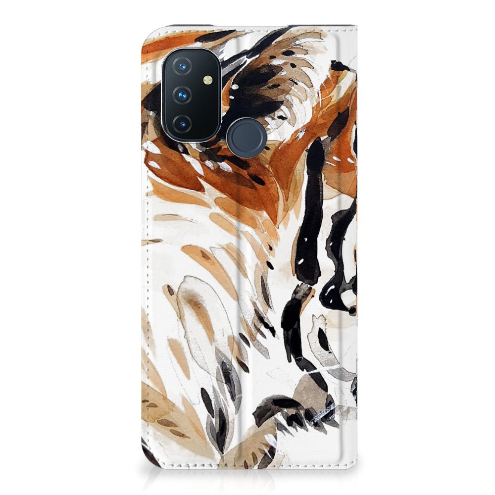 Bookcase OnePlus Nord N100 Watercolor Tiger