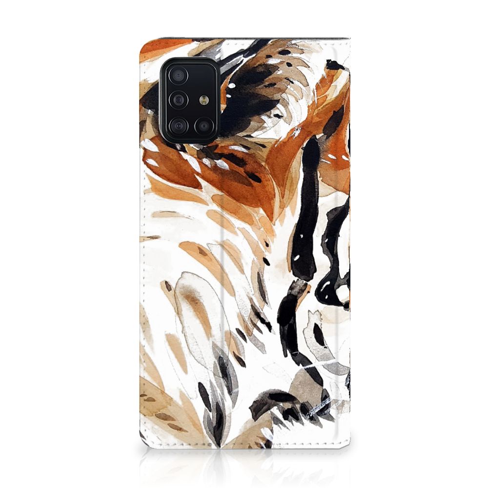 Bookcase Samsung Galaxy A51 Watercolor Tiger