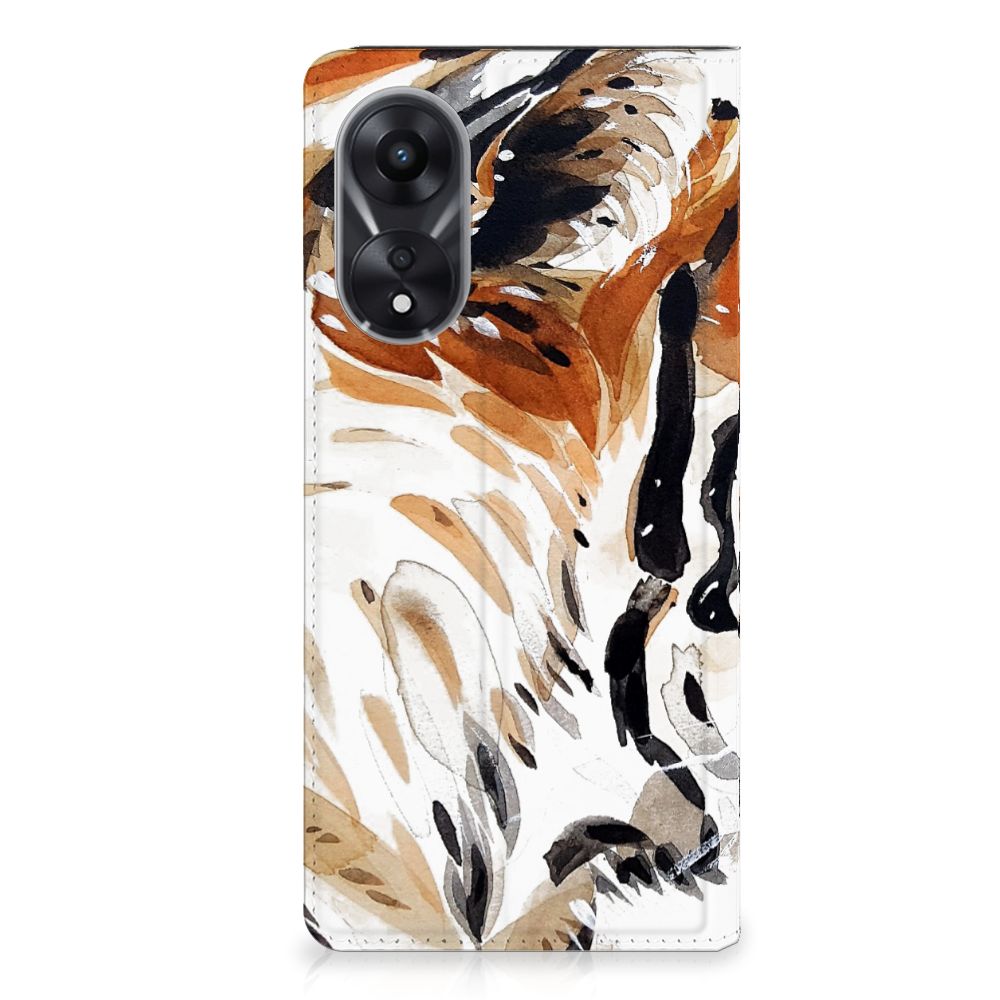Bookcase OPPO A78 | A58 5G Watercolor Tiger