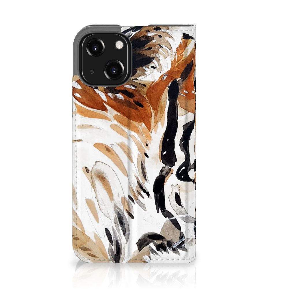 Bookcase iPhone 13 Mini Watercolor Tiger