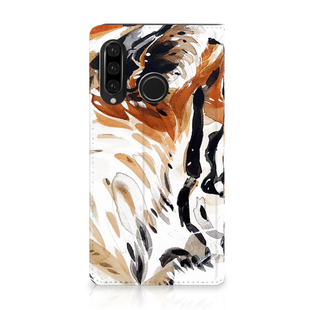 Bookcase Huawei P30 Lite New Edition Watercolor Tiger