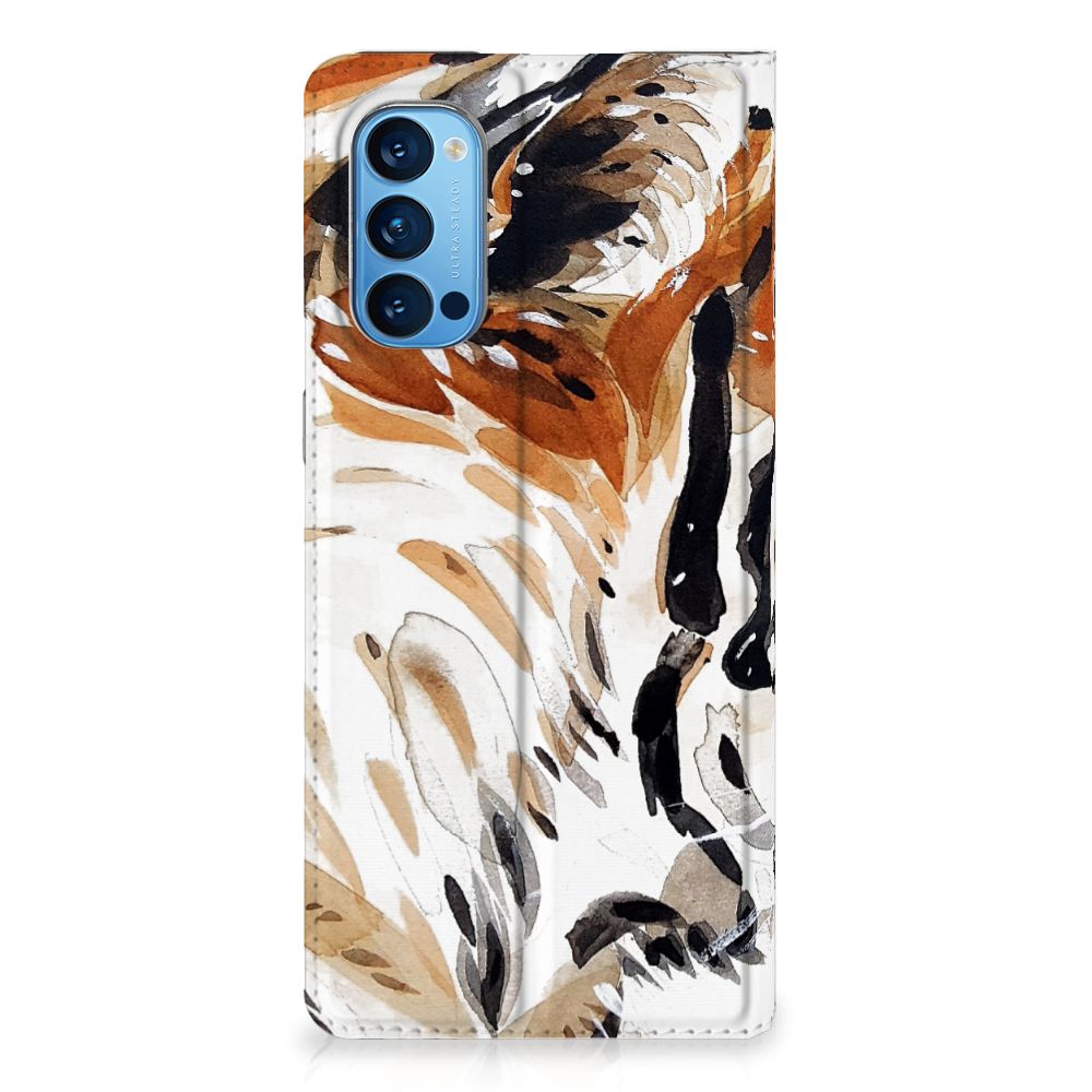 Bookcase OPPO Reno4 Pro 5G Watercolor Tiger
