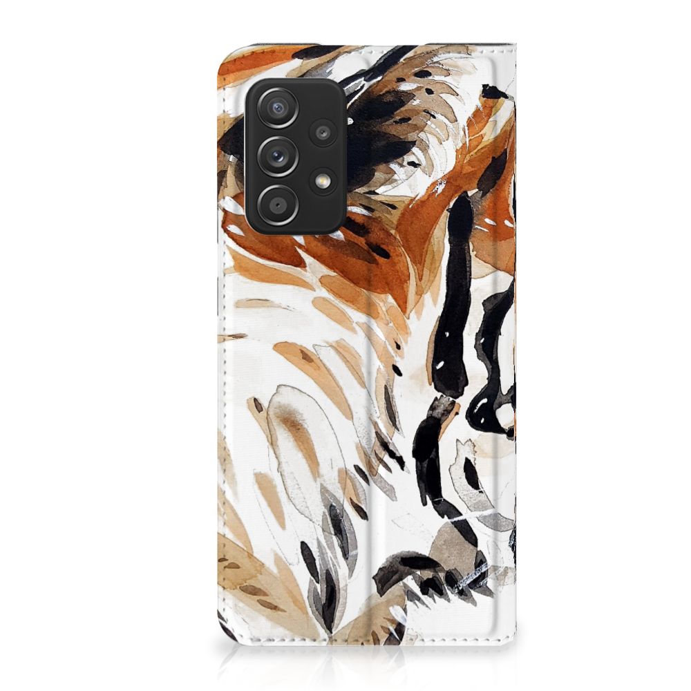 Bookcase Samsung Galaxy A52 Watercolor Tiger