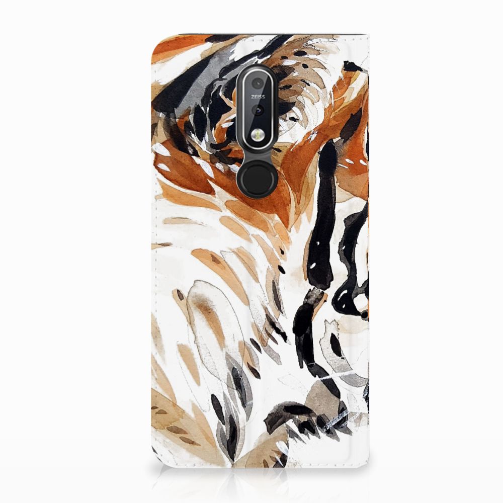 Bookcase Nokia 7.1 (2018) Watercolor Tiger