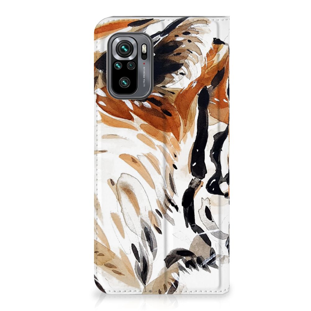 Bookcase Xiaomi Redmi Note 10 4G | 10S | Poco M5s Watercolor Tiger