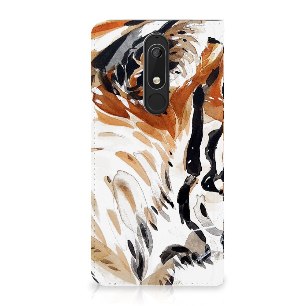 Bookcase Nokia 5.1 (2018) Watercolor Tiger