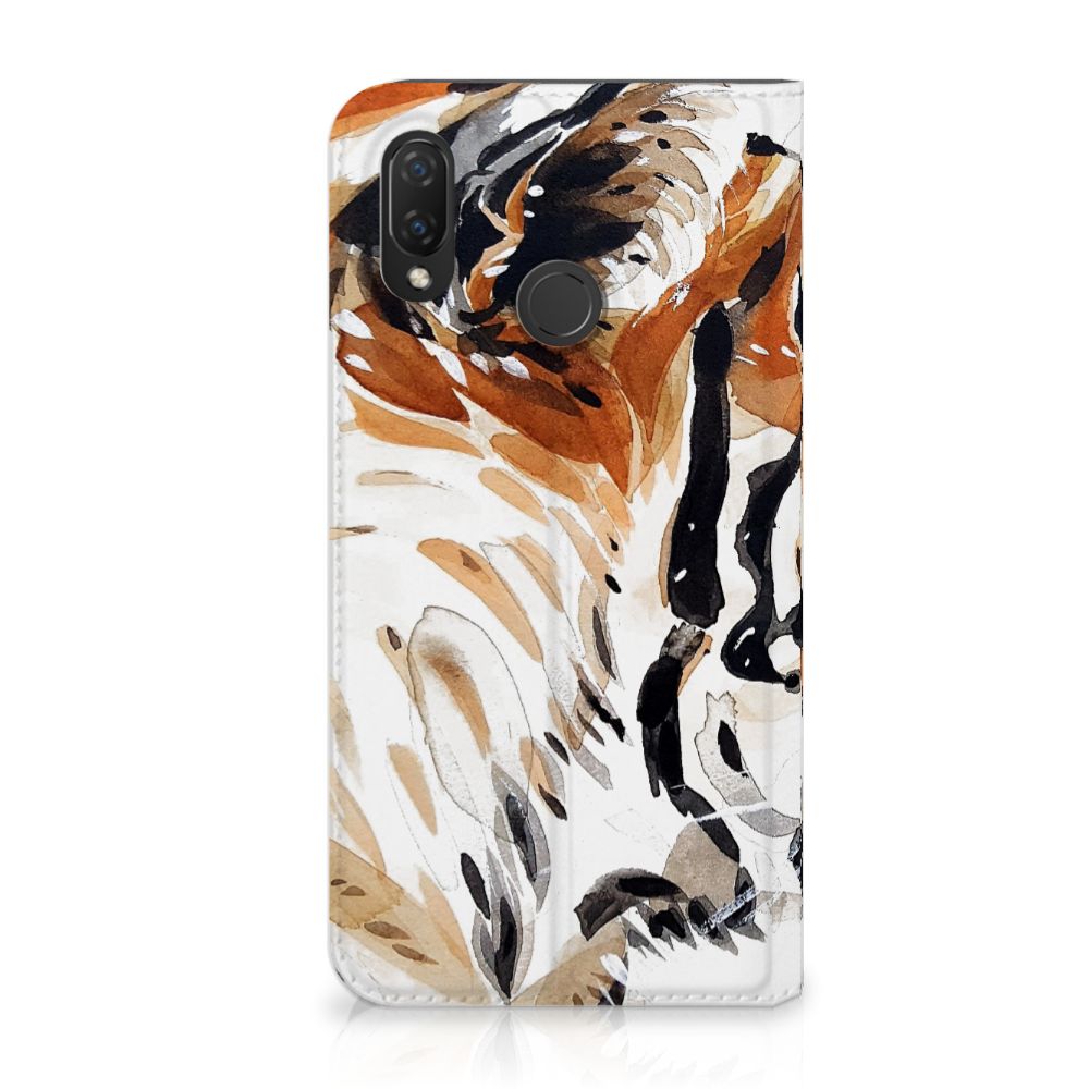 Bookcase Huawei P Smart Plus Watercolor Tiger