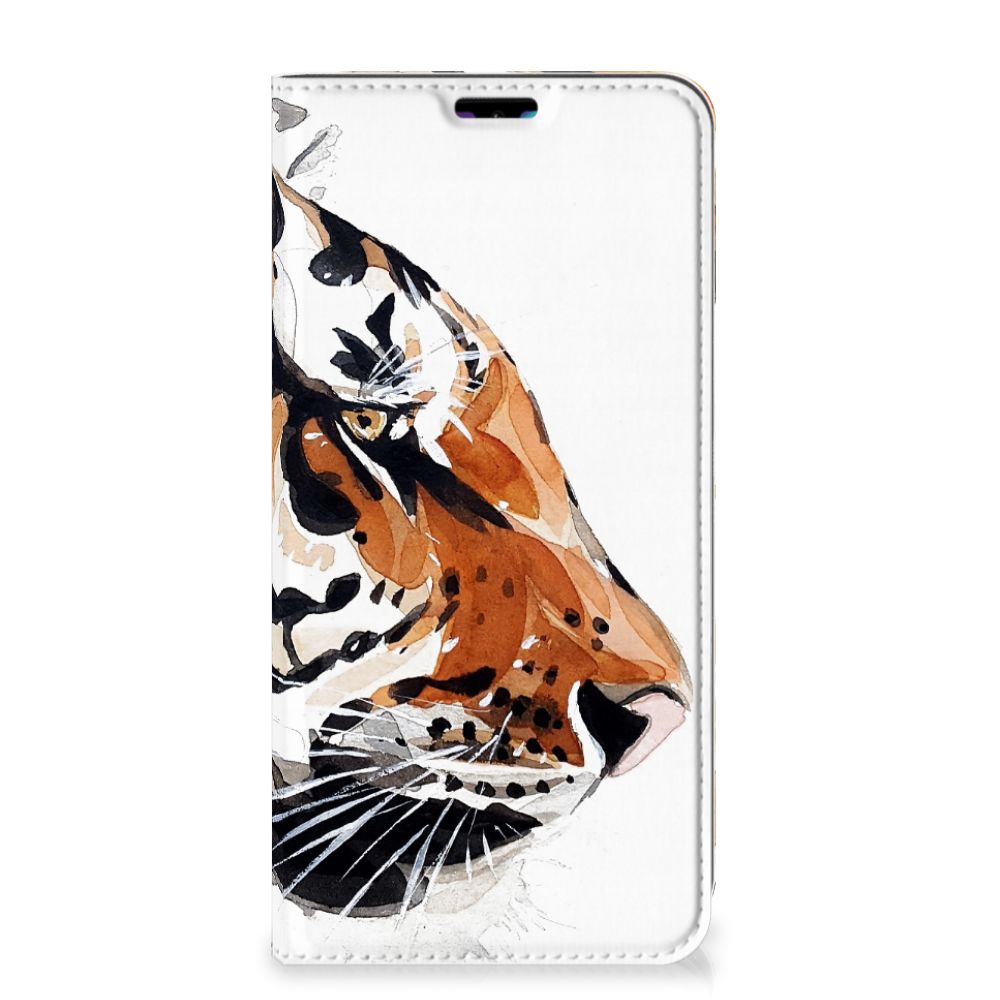 Bookcase Huawei Y7 hoesje Y7 Pro (2019) Watercolor Tiger