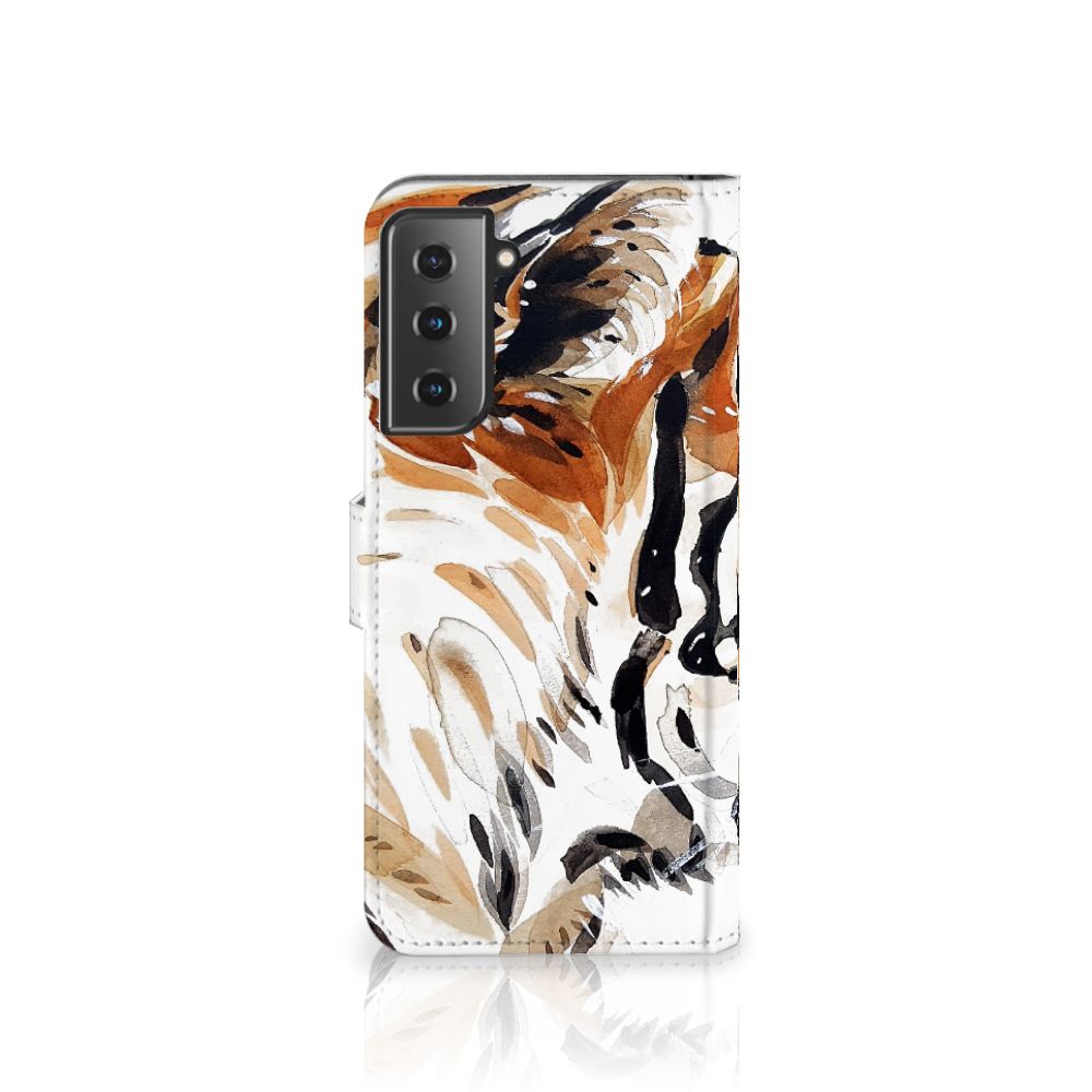 Hoesje Samsung Galaxy S21 Plus Watercolor Tiger