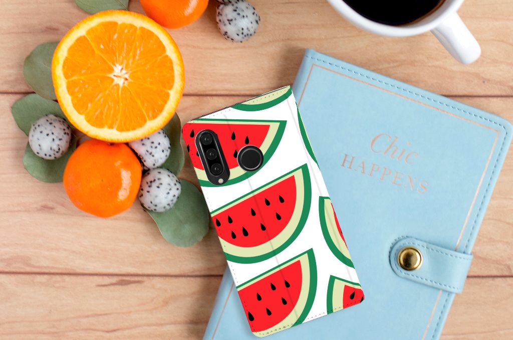 Huawei P30 Lite New Edition Flip Style Cover Watermelons
