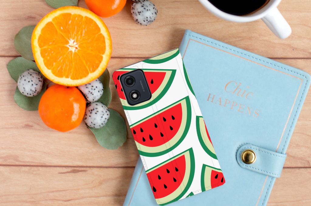 Motorola Moto E13 4G Flip Style Cover Watermelons
