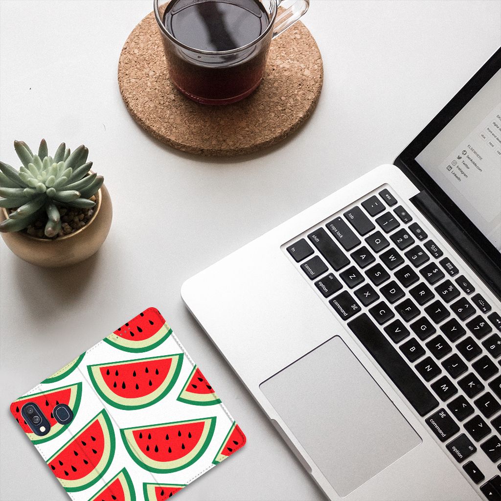 Samsung Galaxy A40 Flip Style Cover Watermelons