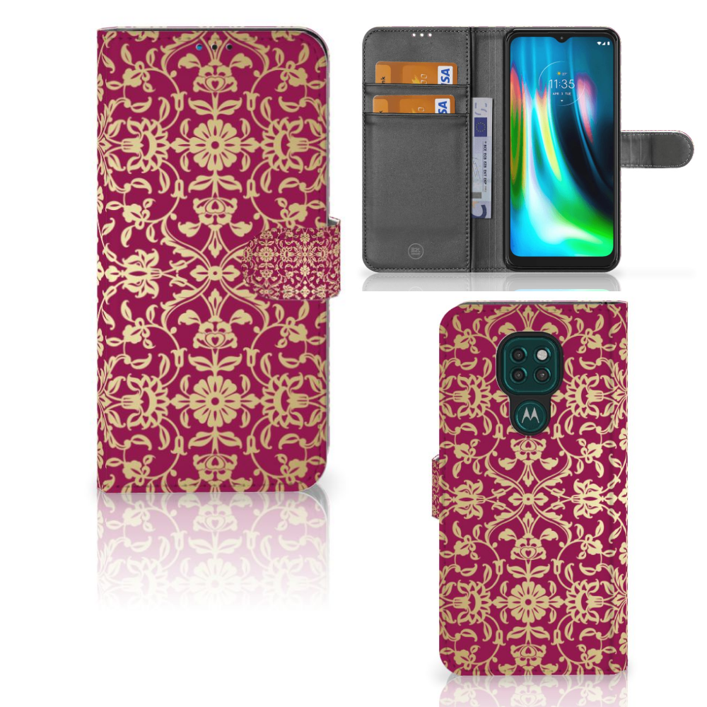 Wallet Case Motorola Moto G9 Play | E7 Plus Barok Pink