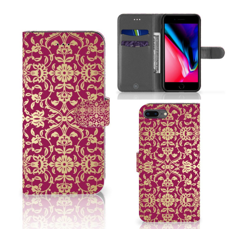 Apple iPhone 7 Plus | 8 Plus Boekhoesje Design Barok Pink