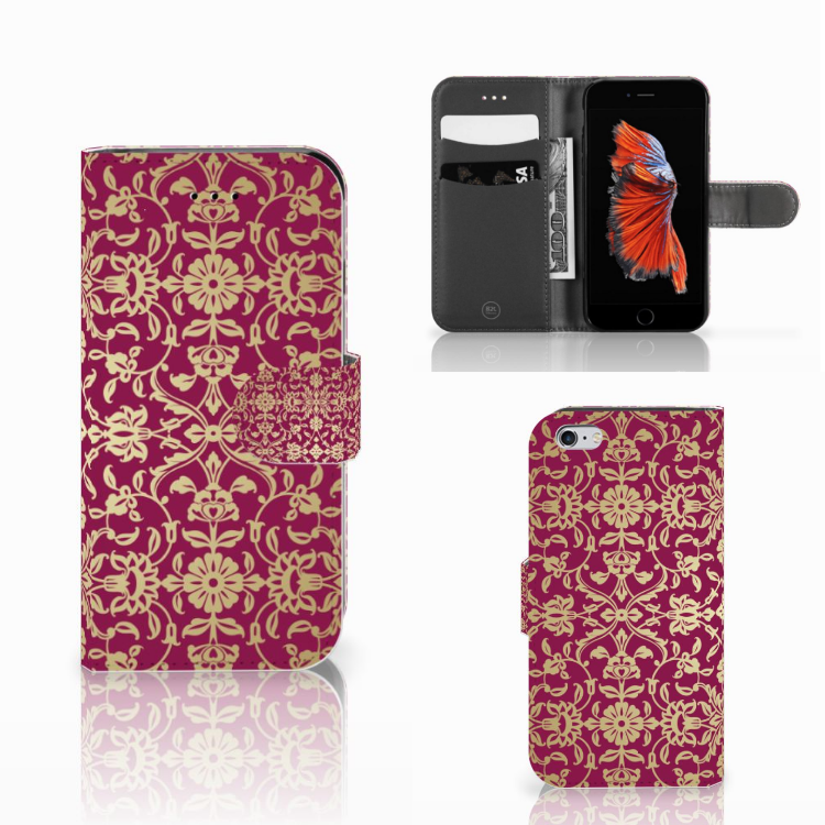 Apple iPhone 6 | 6s Boekhoesje Design Barok Pink