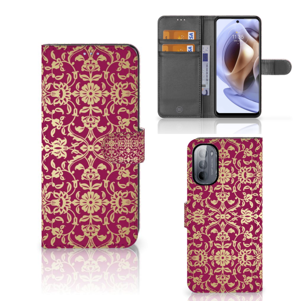 Wallet Case Motorola Moto G31 | G41 Barok Pink