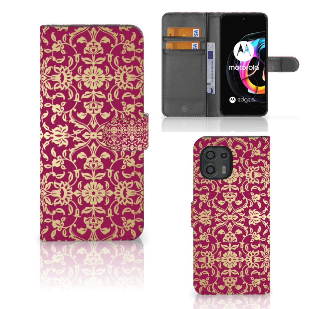 Wallet Case Motorola Edge 20 Lite Barok Pink