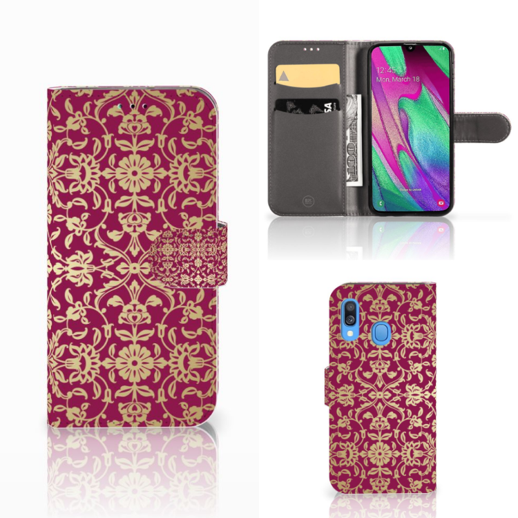 Wallet Case Samsung Galaxy A40 Barok Pink