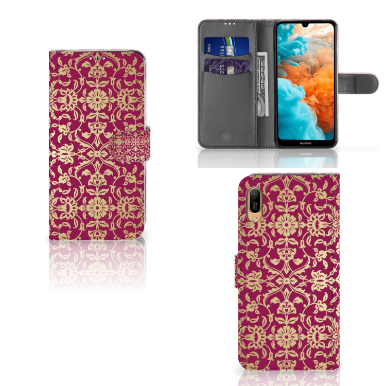 Wallet Case Huawei Y6 (2019) Barok Pink