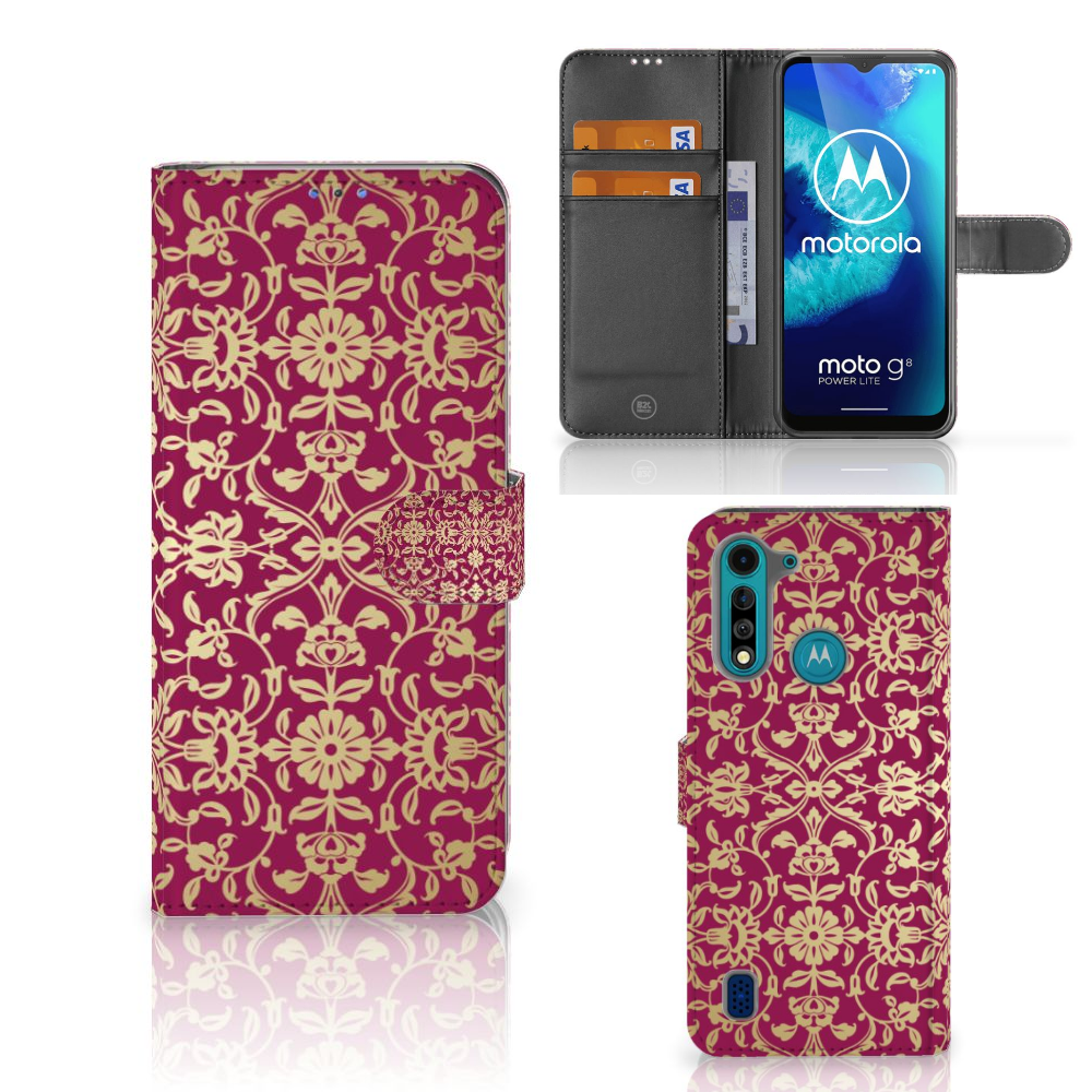Wallet Case Motorola G8 Power Lite Barok Pink