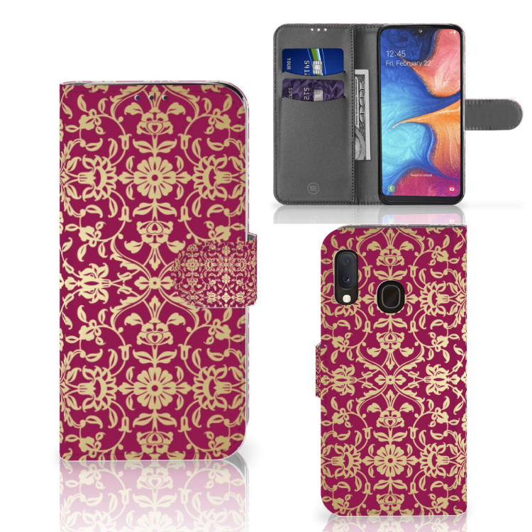 Wallet Case Samsung Galaxy A20e Barok Pink