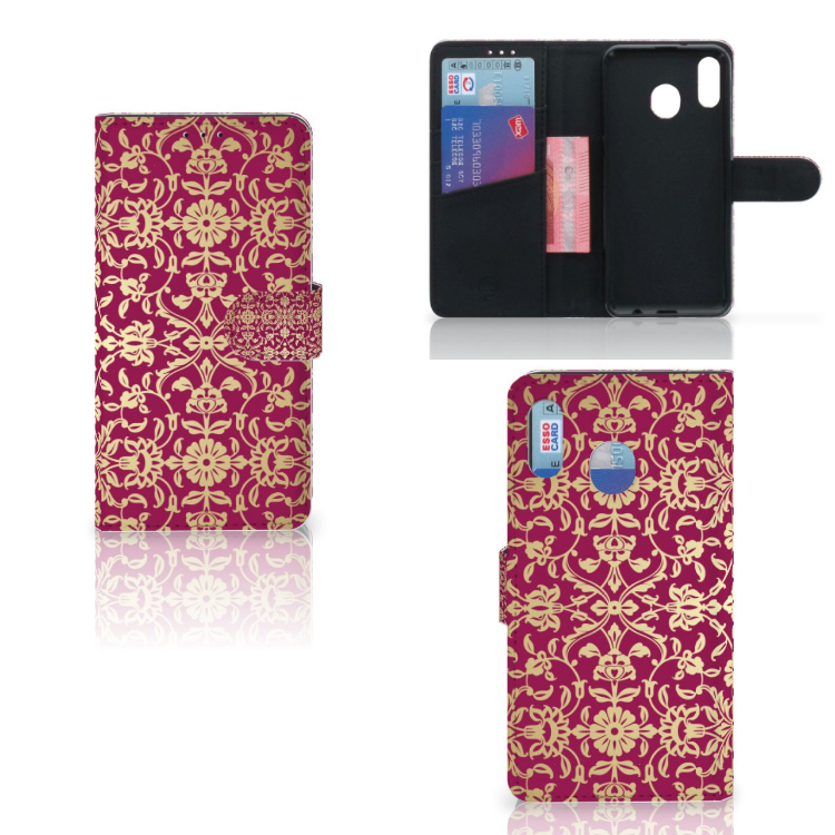 Wallet Case Samsung Galaxy M20 Barok Pink