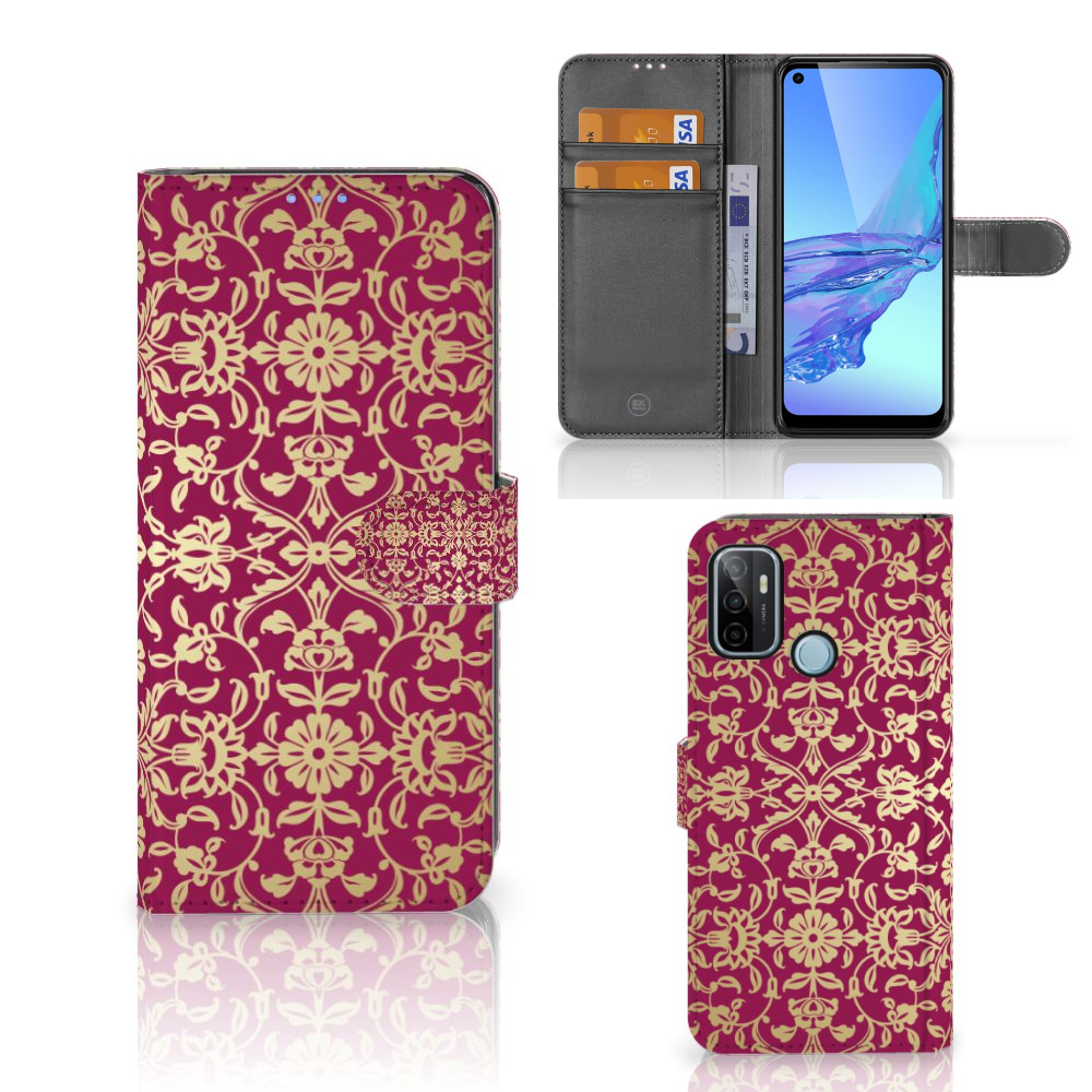 Wallet Case OPPO A53 | OPPO A53s Barok Pink