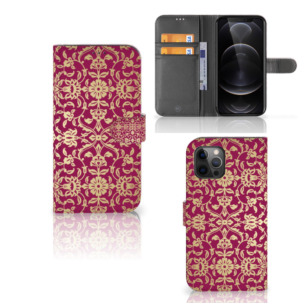 Wallet Case Apple iPhone 12 Pro Max Barok Pink