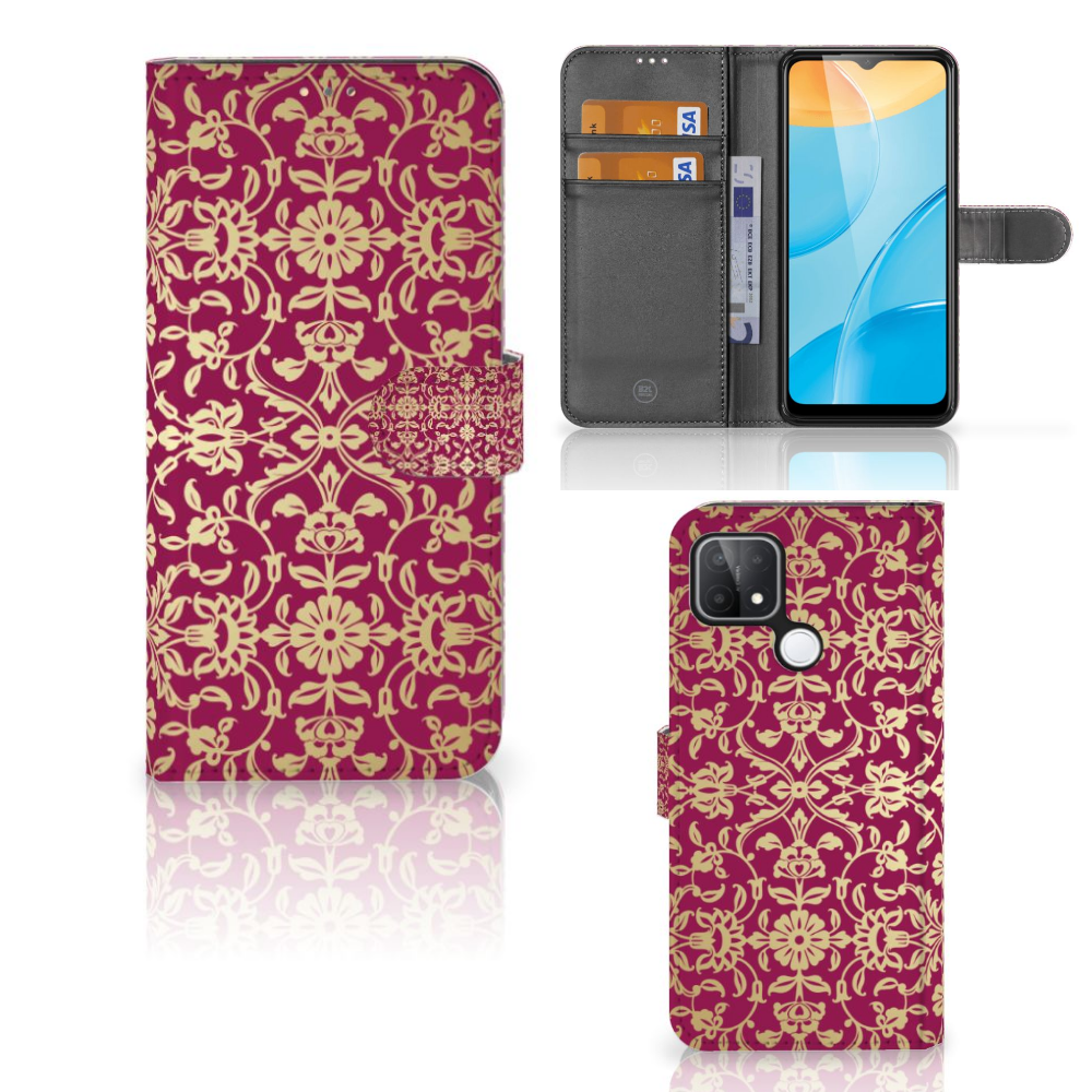 Wallet Case OPPO A15 Barok Pink