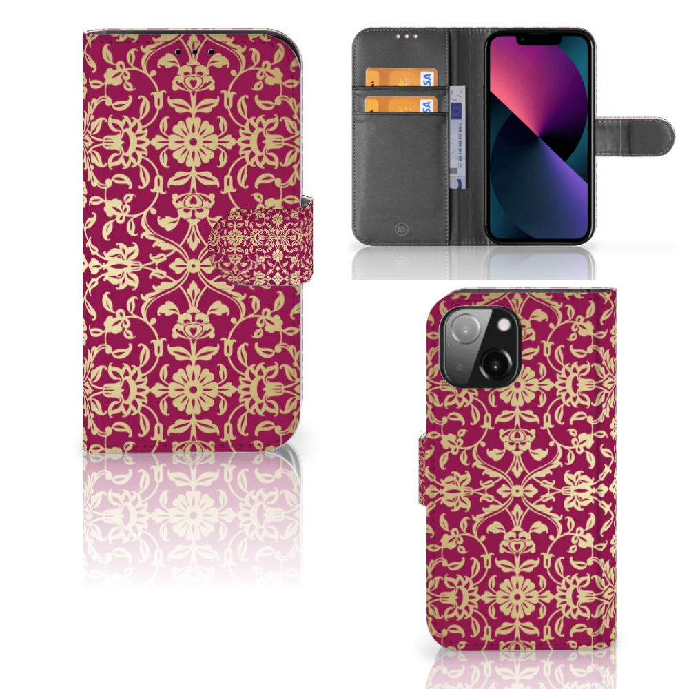 Wallet Case iPhone 13 Mini Barok Pink