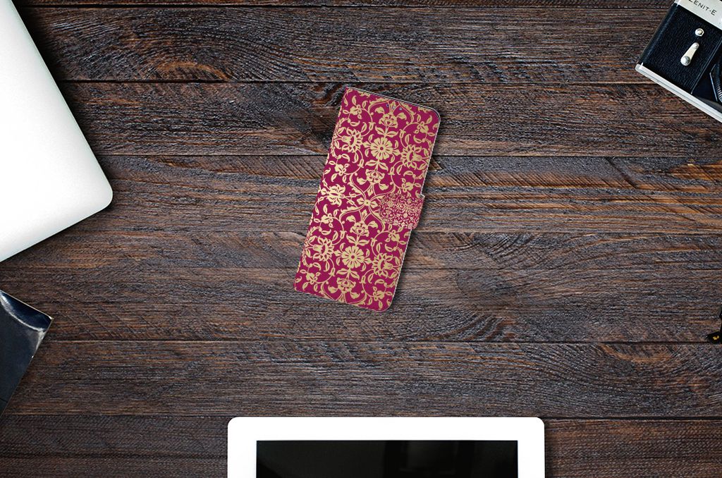 Wallet Case Motorola Moto G9 Plus Barok Pink