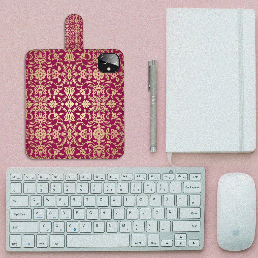 Wallet Case Apple iPhone 12 Mini Barok Pink