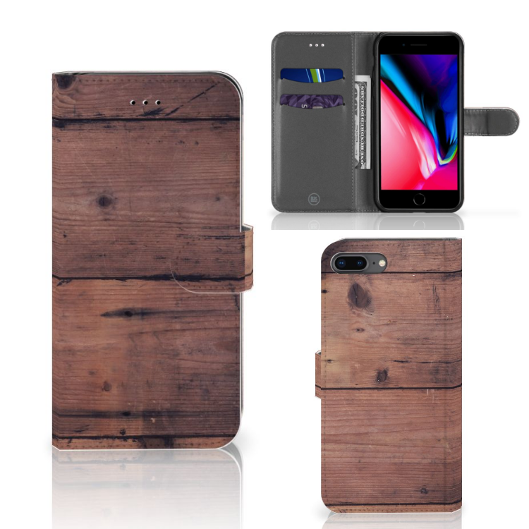 Apple iPhone 7 Plus | 8 Plus Book Style Case Old Wood