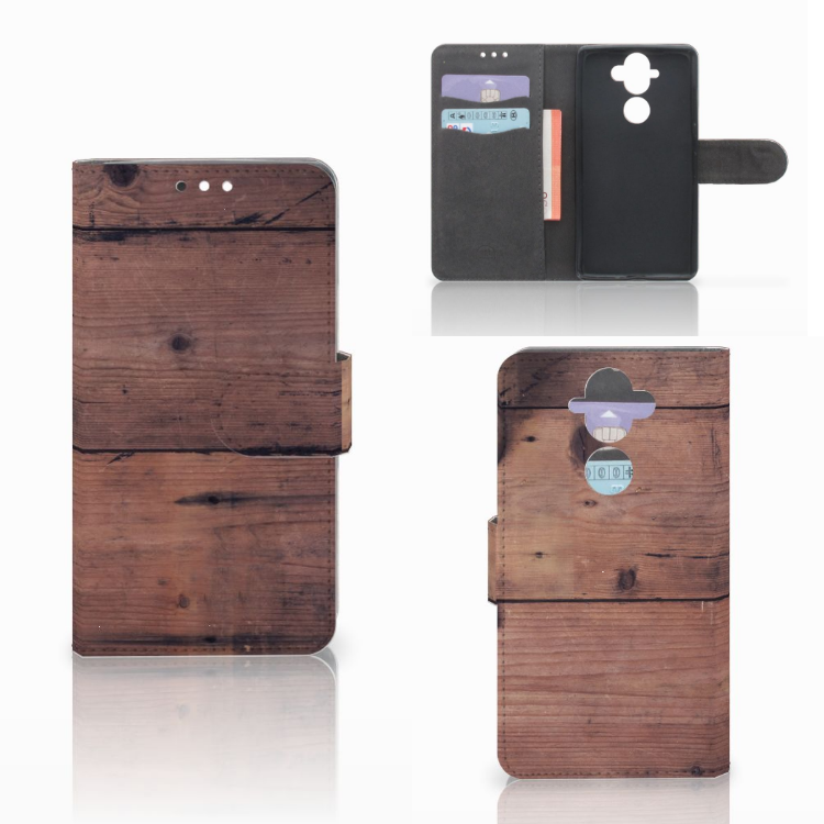 Nokia 8 Sirocco | Nokia 9 Book Style Case Old Wood
