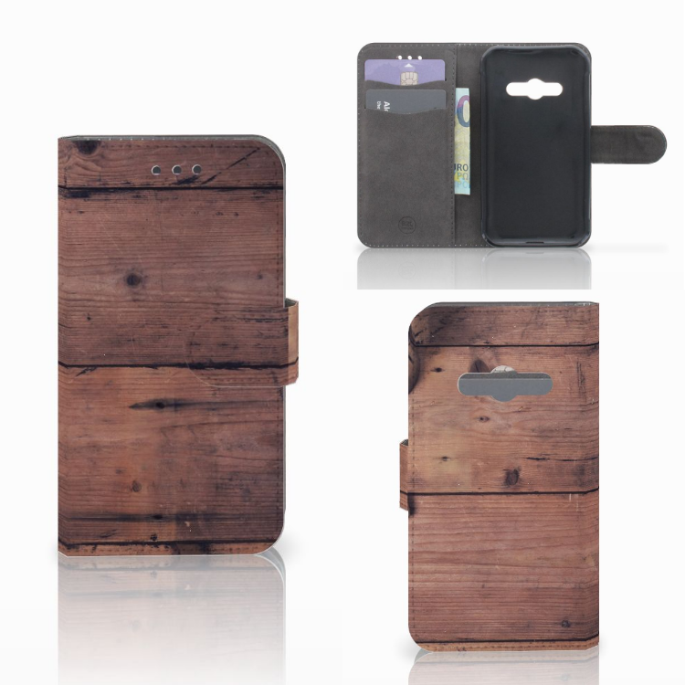 Samsung Galaxy Xcover 3 | Xcover 3 VE Book Style Case Old Wood
