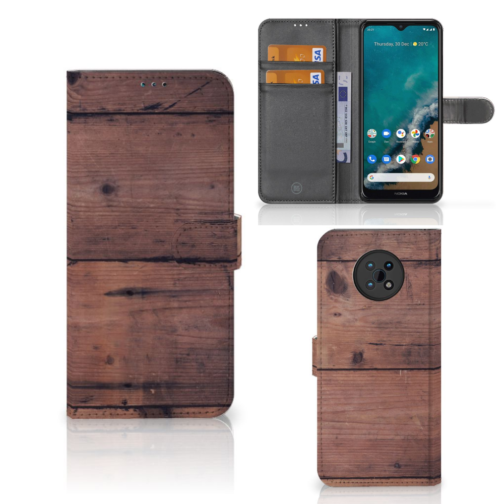 Nokia G50 Book Style Case Old Wood