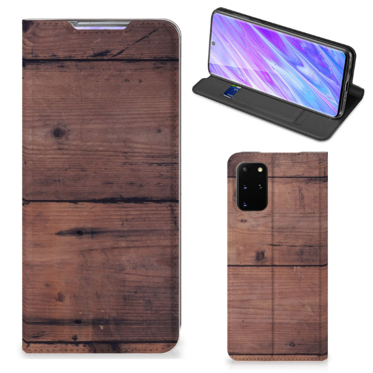 Samsung Galaxy S20 Plus Book Wallet Case Old Wood