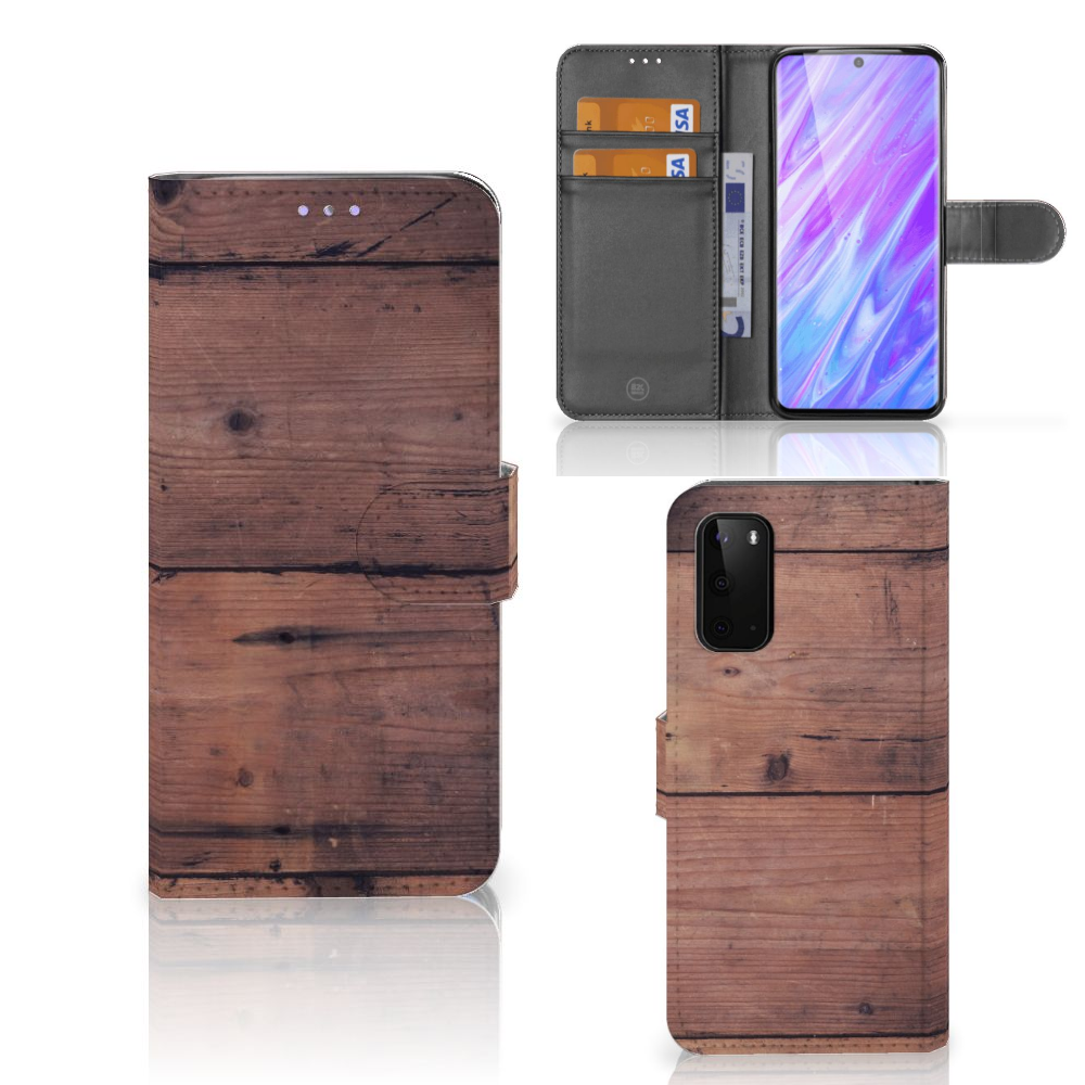 Samsung Galaxy S20 Book Style Case Old Wood