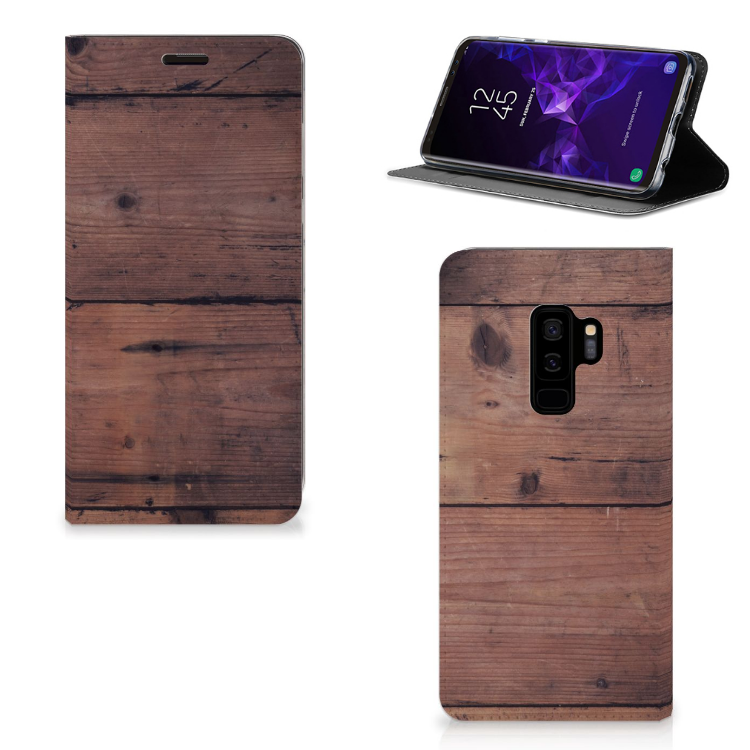 Samsung Galaxy S9 Plus Uniek Standcase Hoesje Old Wood