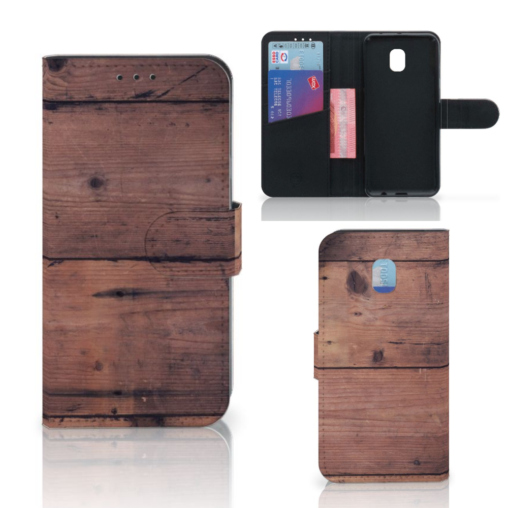 Samsung Galaxy J3 2017 Book Style Case Old Wood