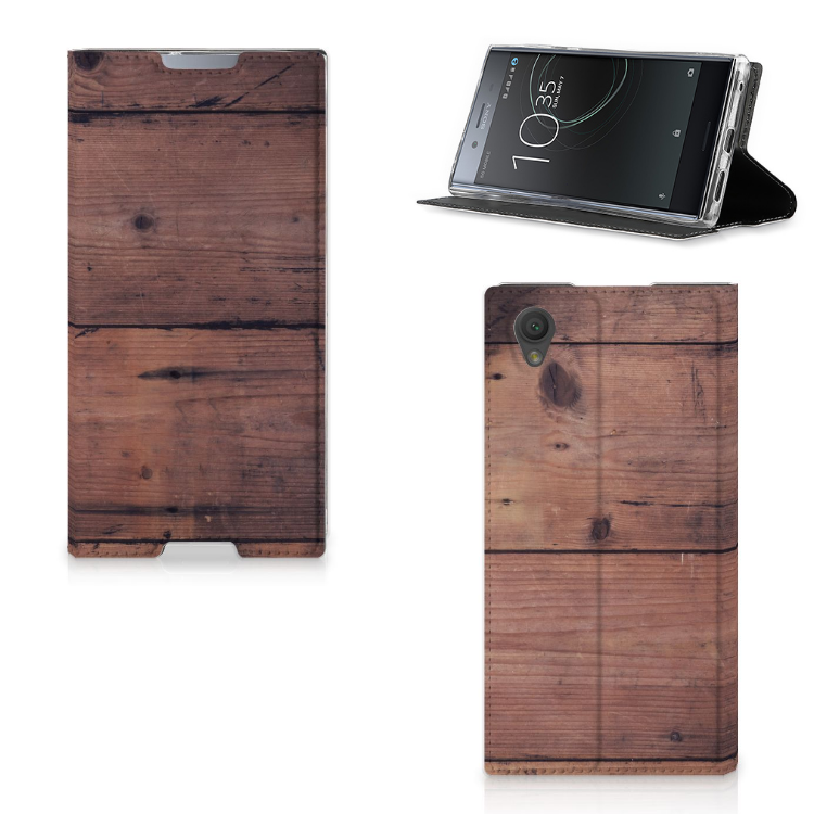 Sony Xperia L1 Uniek Standcase Hoesje Old Wood