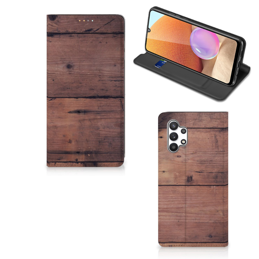 Samsung Galaxy A32 4G | A32 5G Enterprise Editie Book Wallet Case Old Wood