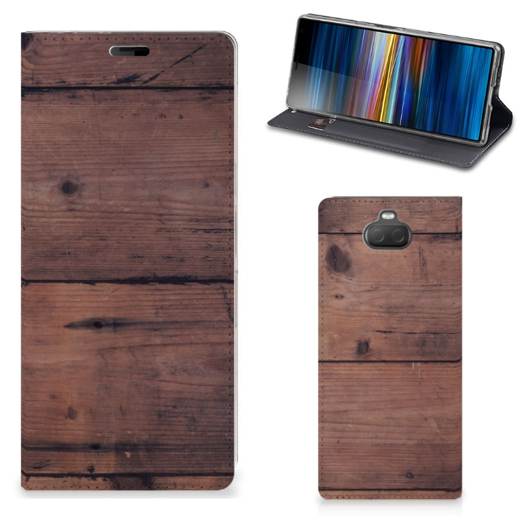 Sony Xperia 10 Plus Book Wallet Case Old Wood