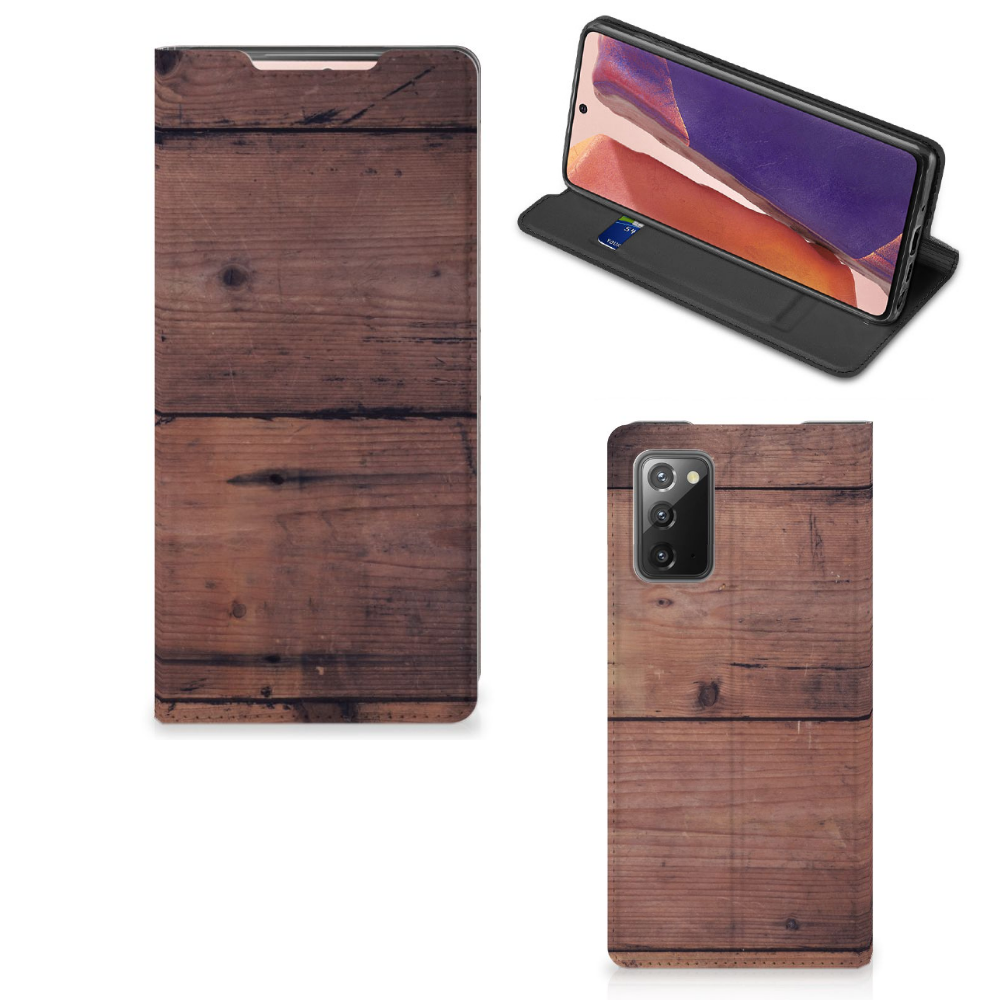 Samsung Galaxy Note20 Book Wallet Case Old Wood