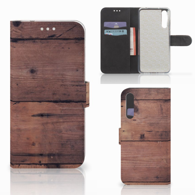 Huawei P20 Pro Book Style Case Old Wood