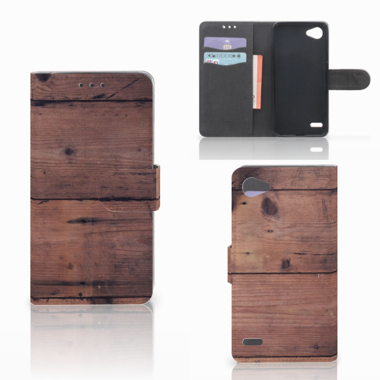LG Q6 | LG Q6 Plus Book Style Case Old Wood